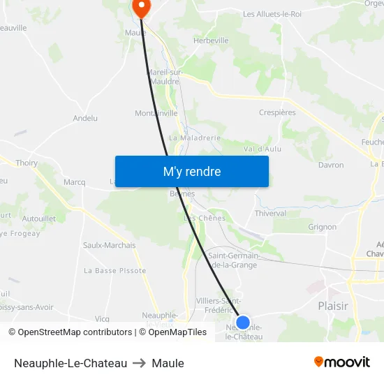 Neauphle-Le-Chateau to Maule map