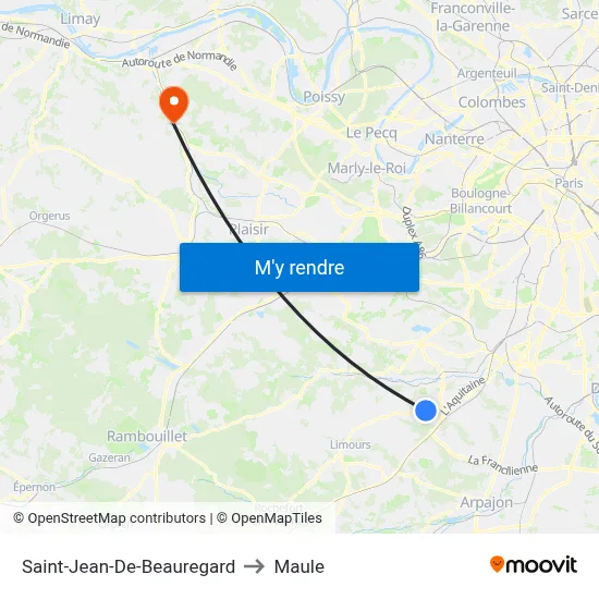 Saint-Jean-De-Beauregard to Maule map