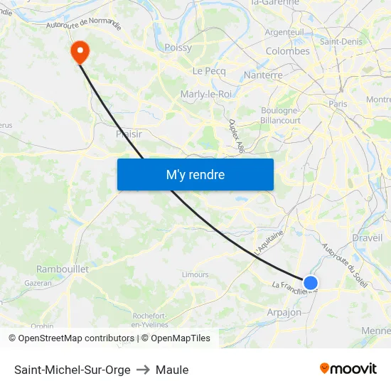 Saint-Michel-Sur-Orge to Maule map