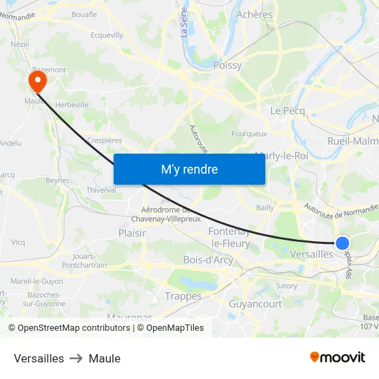 Versailles to Maule map