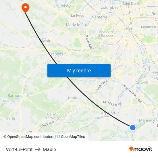 Vert-Le-Petit to Maule map
