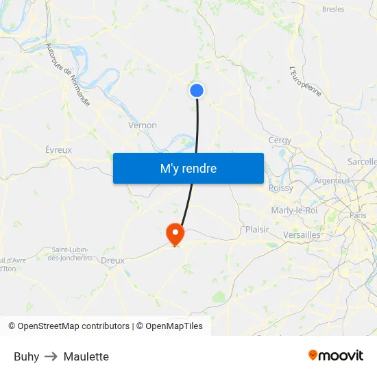 Buhy to Maulette map