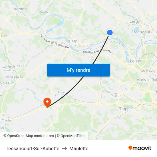 Tessancourt-Sur-Aubette to Maulette map