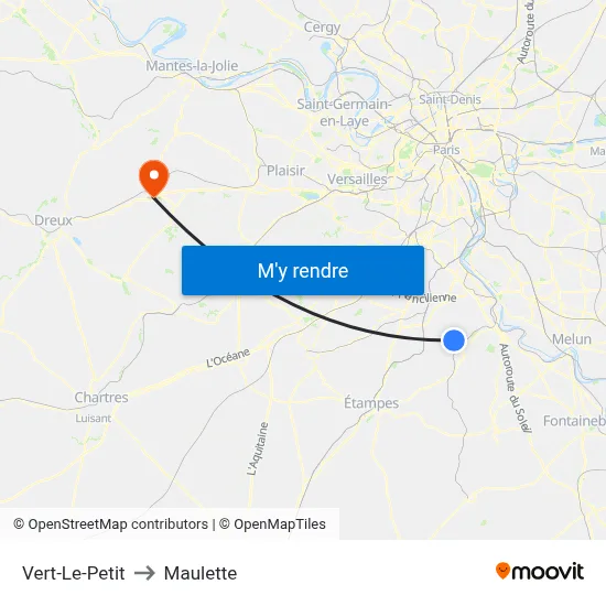 Vert-Le-Petit to Maulette map