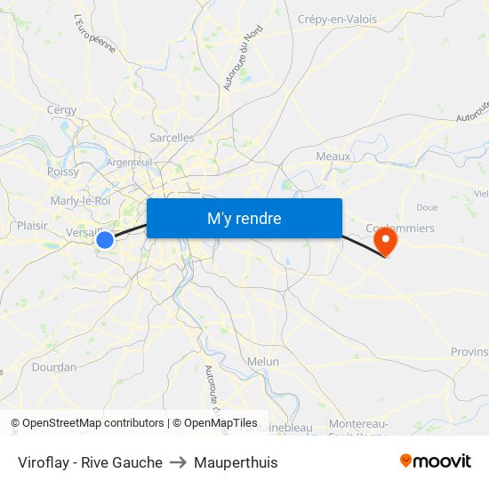 Viroflay - Rive Gauche to Mauperthuis map