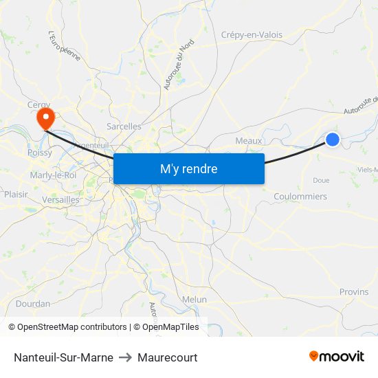 Nanteuil-Sur-Marne to Maurecourt map