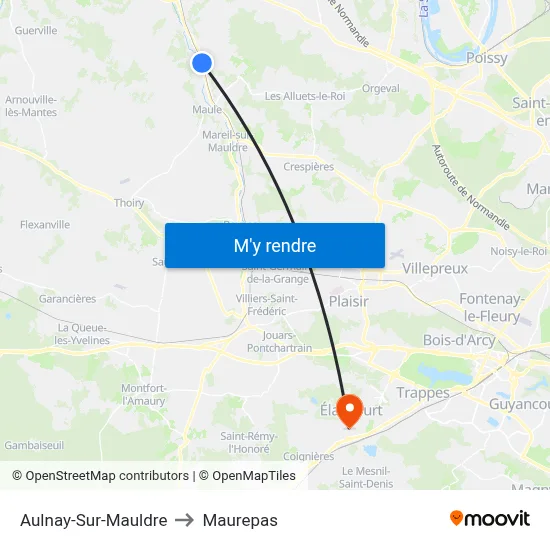 Aulnay-Sur-Mauldre to Maurepas map