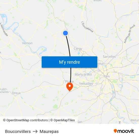 Bouconvillers to Maurepas map