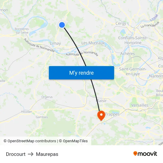 Drocourt to Maurepas map
