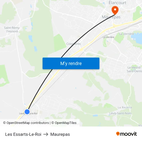 Les Essarts-Le-Roi to Maurepas map