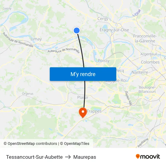 Tessancourt-Sur-Aubette to Maurepas map