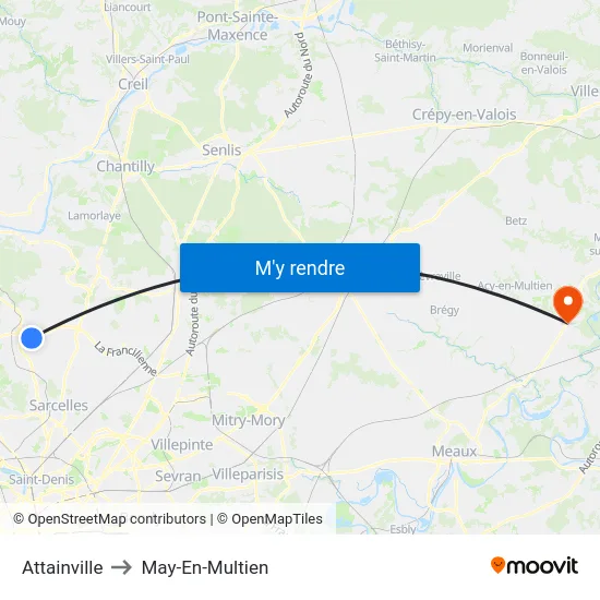 Attainville to May-En-Multien map