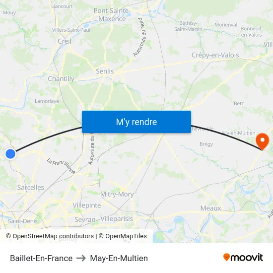 Baillet-En-France to May-En-Multien map
