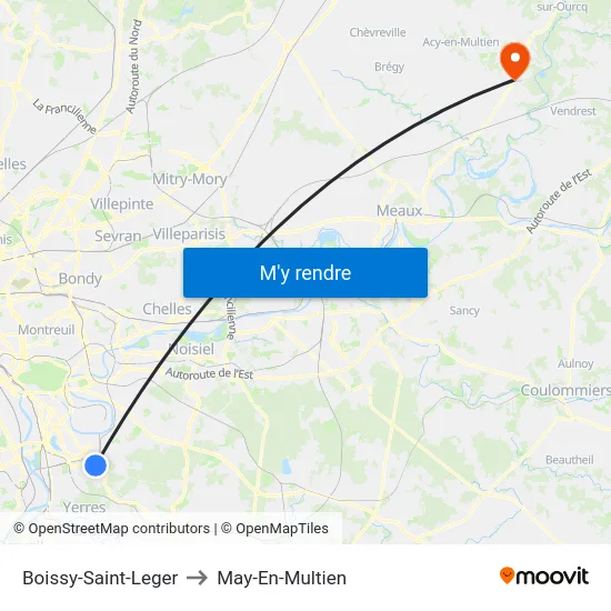 Boissy-Saint-Leger to May-En-Multien map
