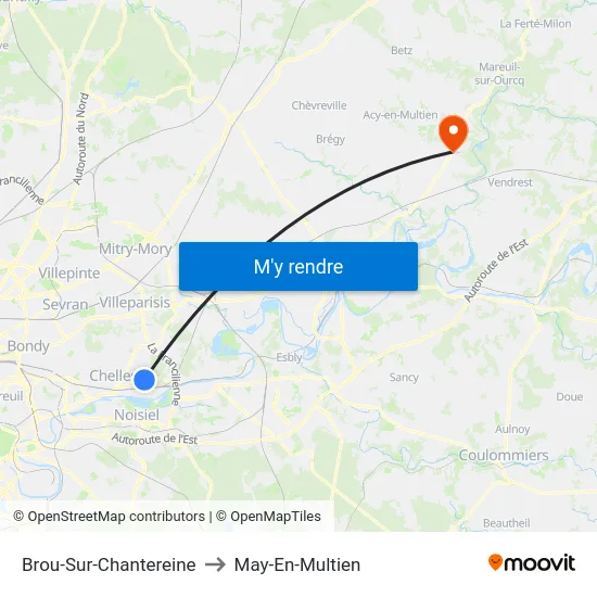 Brou-Sur-Chantereine to May-En-Multien map