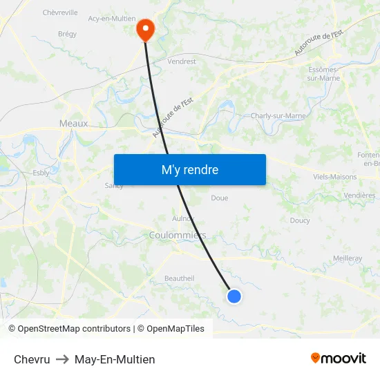 Chevru to May-En-Multien map