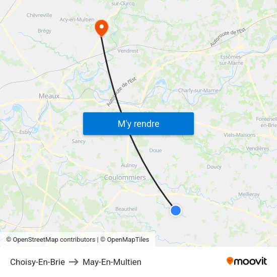 Choisy-En-Brie to May-En-Multien map