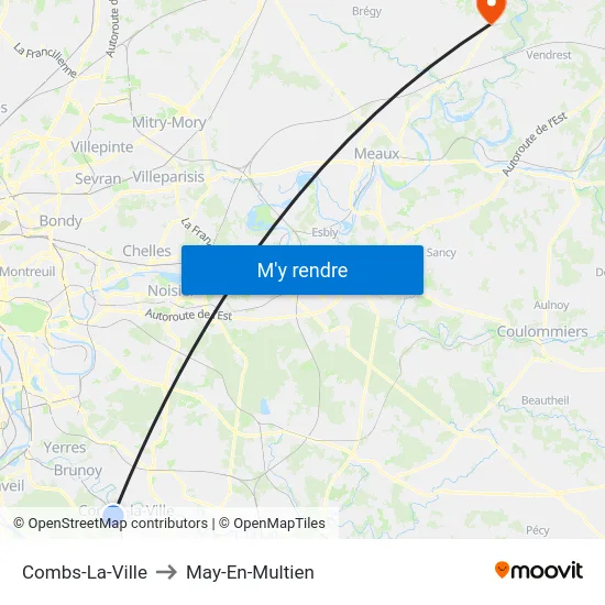 Combs-La-Ville to May-En-Multien map