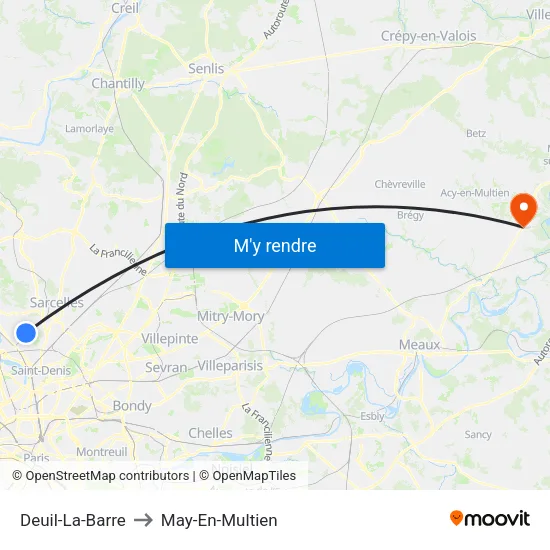 Deuil-La-Barre to May-En-Multien map