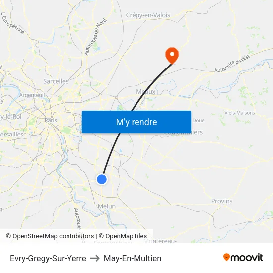 Evry-Gregy-Sur-Yerre to May-En-Multien map