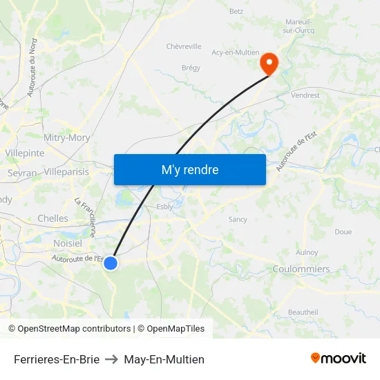 Ferrieres-En-Brie to May-En-Multien map