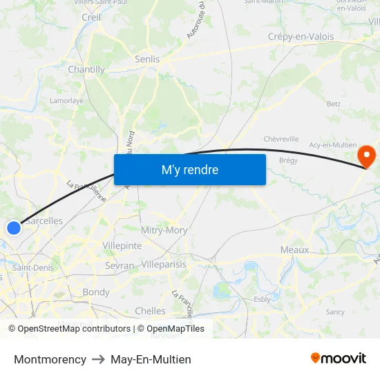 Montmorency to May-En-Multien map