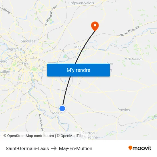 Saint-Germain-Laxis to May-En-Multien map
