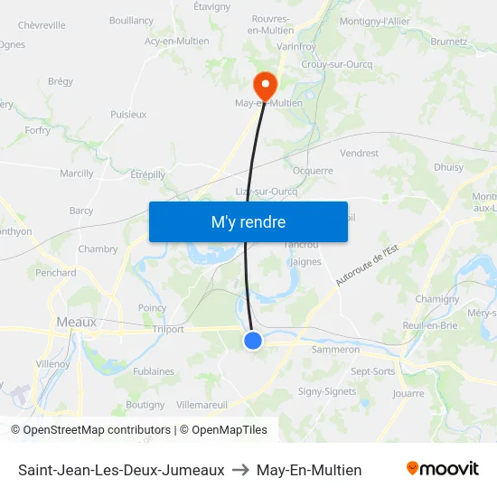 Saint-Jean-Les-Deux-Jumeaux to May-En-Multien map
