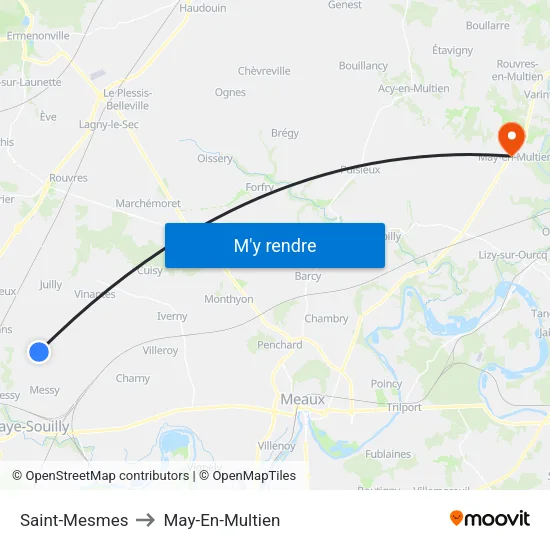 Saint-Mesmes to May-En-Multien map