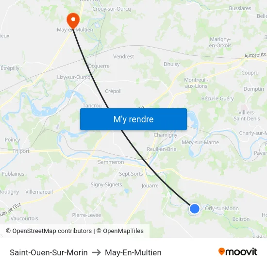 Saint-Ouen-Sur-Morin to May-En-Multien map