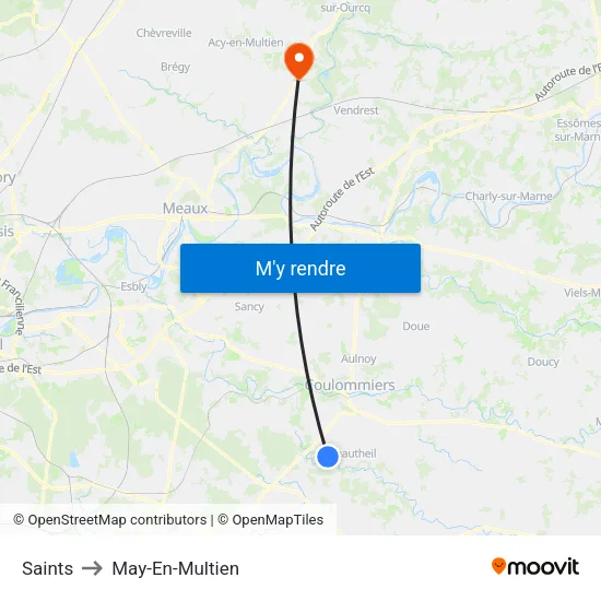 Saints to May-En-Multien map