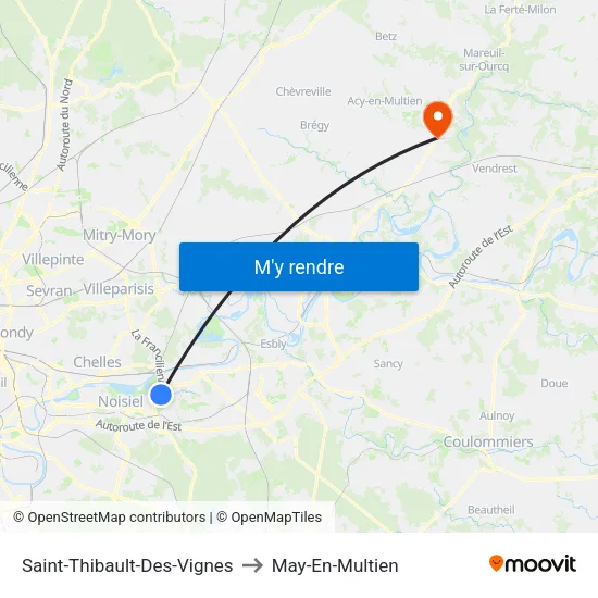 Saint-Thibault-Des-Vignes to May-En-Multien map