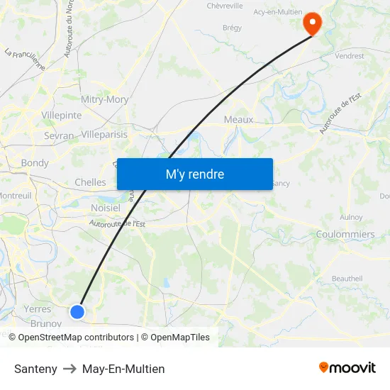 Santeny to May-En-Multien map