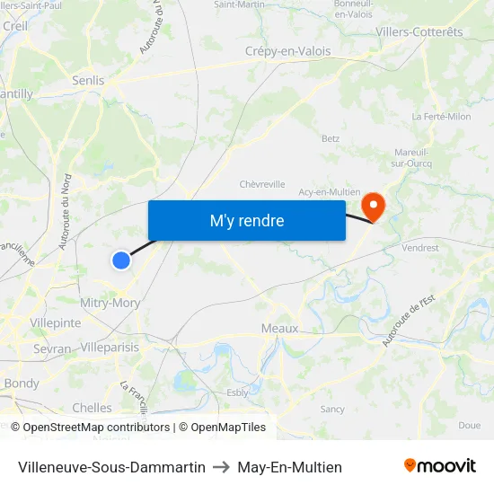 Villeneuve-Sous-Dammartin to May-En-Multien map