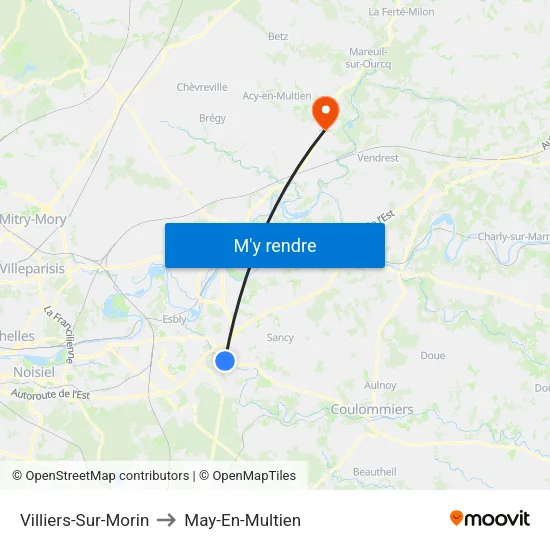 Villiers-Sur-Morin to May-En-Multien map