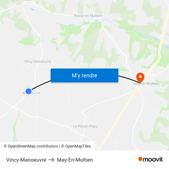 Vincy-Manoeuvre to May-En-Multien map
