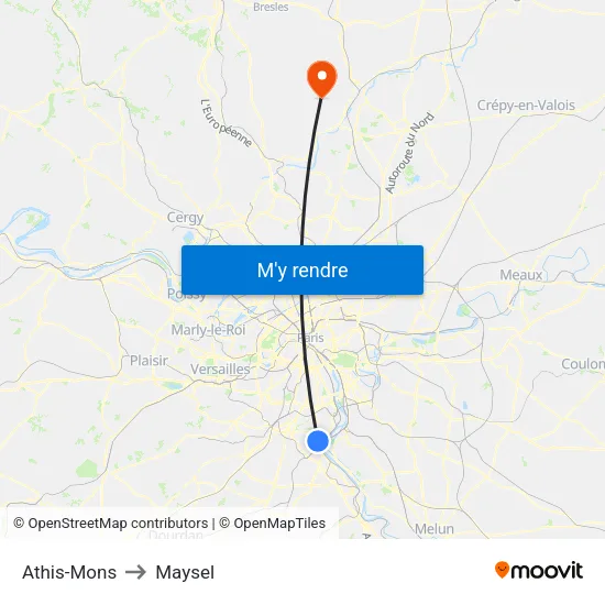 Athis-Mons to Maysel map