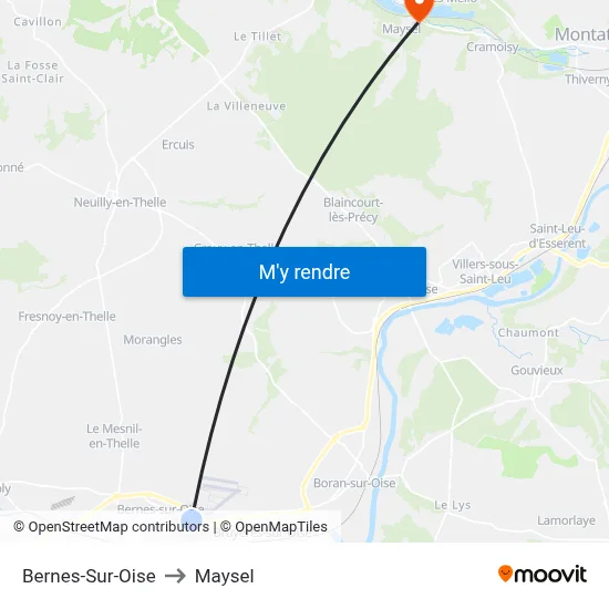 Bernes-Sur-Oise to Maysel map