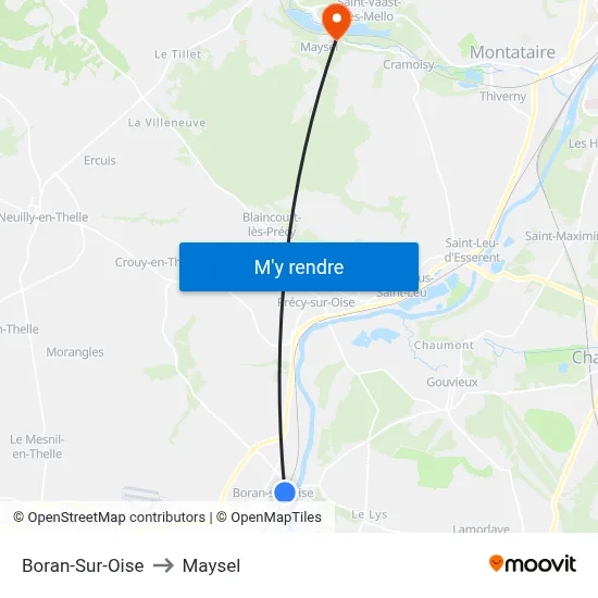 Boran-Sur-Oise to Maysel map