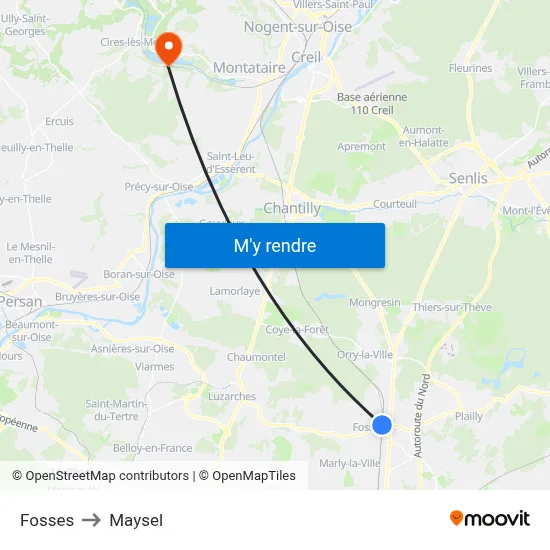 Fosses to Maysel map