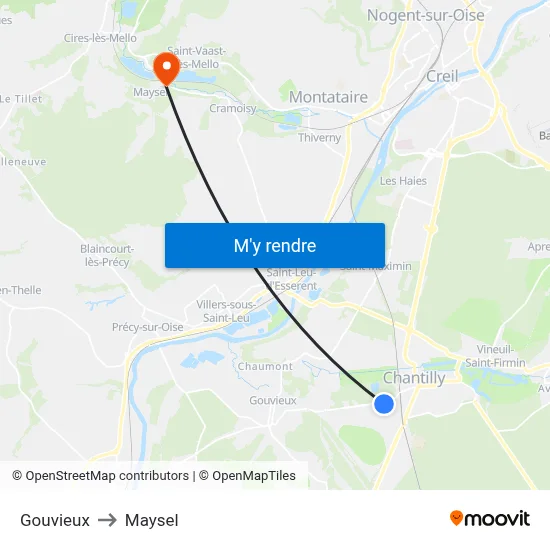 Gouvieux to Maysel map