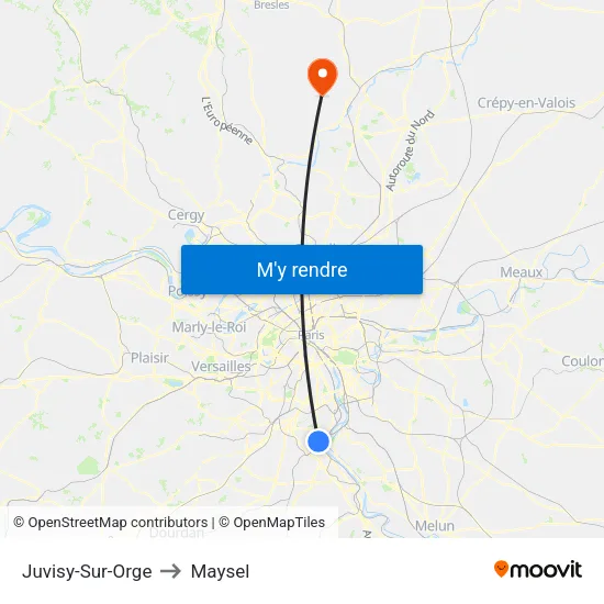 Juvisy-Sur-Orge to Maysel map