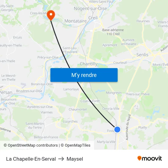 La Chapelle-En-Serval to Maysel map