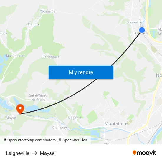 Laigneville to Maysel map