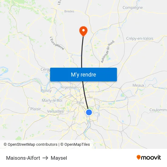 Maisons-Alfort to Maysel map