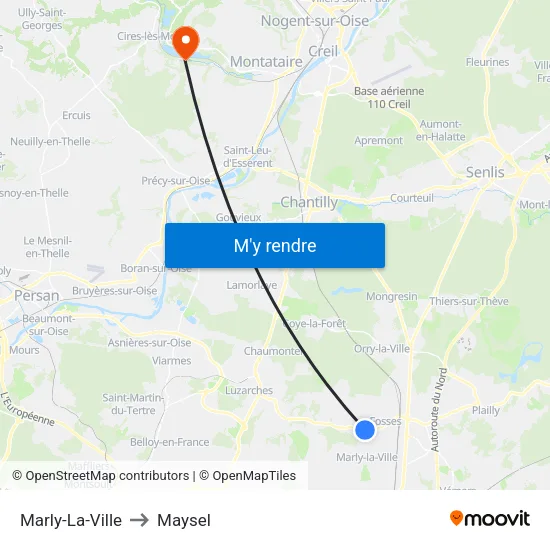 Marly-La-Ville to Maysel map