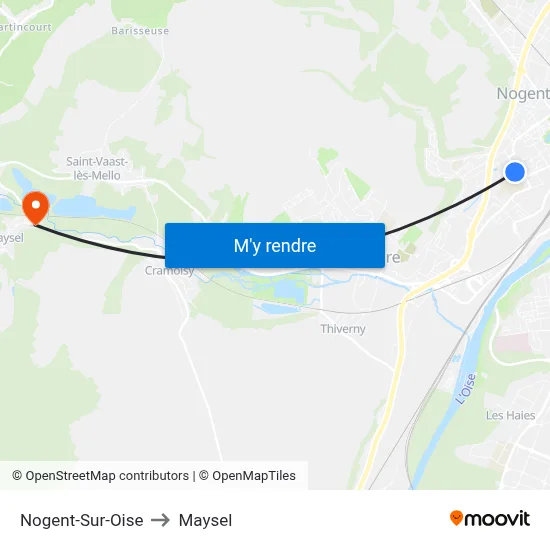 Nogent-Sur-Oise to Maysel map