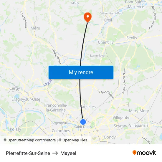Pierrefitte-Sur-Seine to Maysel map