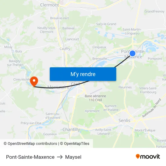 Pont-Sainte-Maxence to Maysel map
