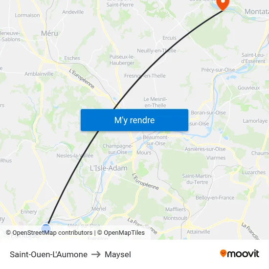 Saint-Ouen-L'Aumone to Maysel map